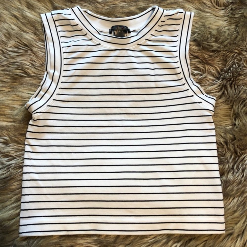 Black and White Striped Crop Top